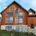 Window Cleaning at a Beautiful Log Home