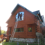 Window Cleaning at a Beautiful Log Home