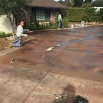 During pour