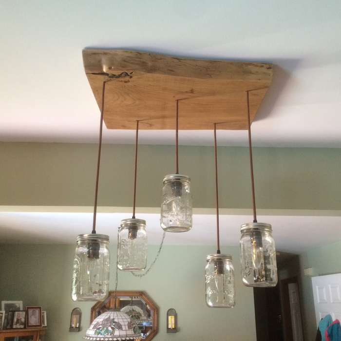 Custom made mason jar fixture