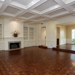 Custom built in with cofferd ceiling