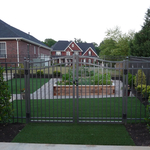 Garden courtyard with ForeverLawn artificial grass