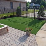 Garden courtyard with ForeverLawn artificial grass