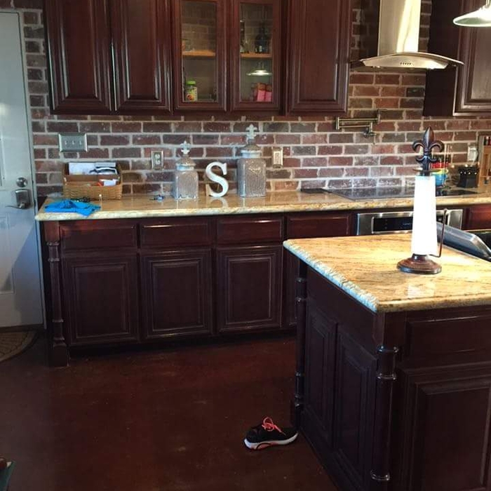 Stained cabinets