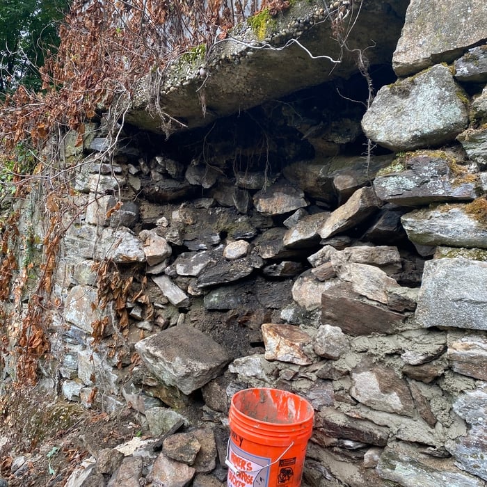 Collapsed wall