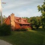 Stain log cabin