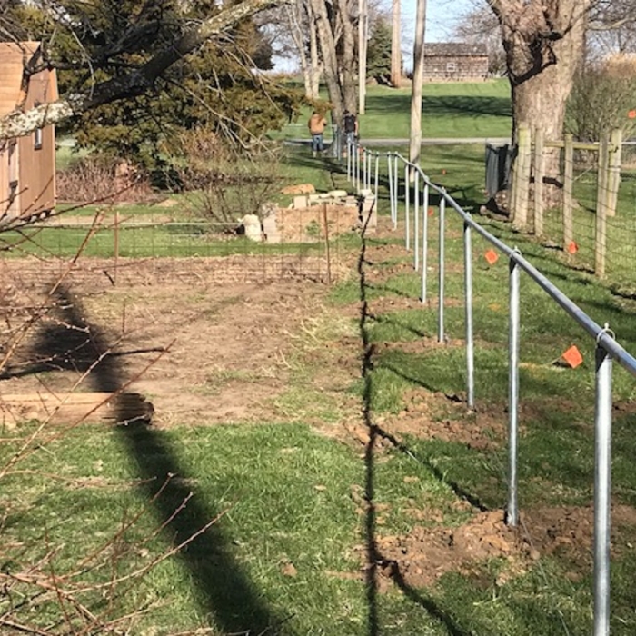 Line Posts and Top Rails Installed