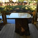 Tree stump table
