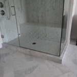White Marbal Mosaic Steam Shower