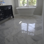White Marbal Herringbone Floor