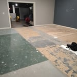 Floor after removing the carpet