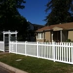 Straight Picket Vinyl Fence with custom Arbor