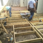 Some of the decking being put in