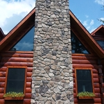 Veneer Stone Chimney and Foundation