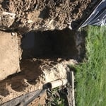 Standing water at broken piping