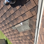 Shingles blown by strong winds