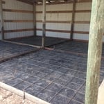 Putting down rebar plastic and cedar exspansion