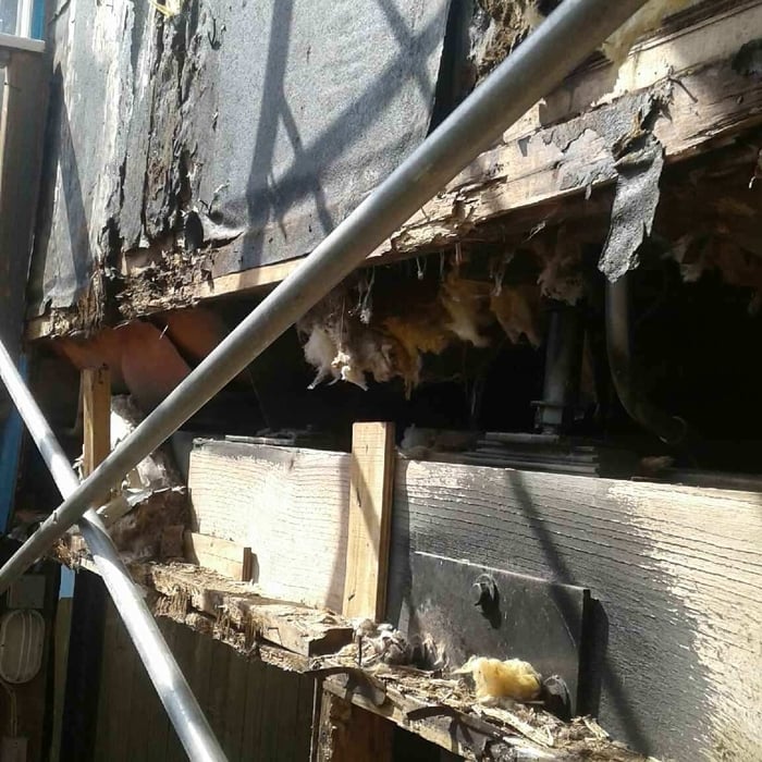 Structural damage angle view