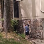 Water fed pole in action