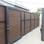metal and wood fence and gate.
