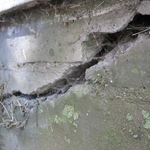 a cracked foundation wall