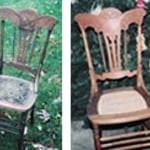 Before and After refinishing and recaning seat