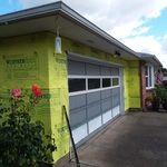 Garage front prepped for siding