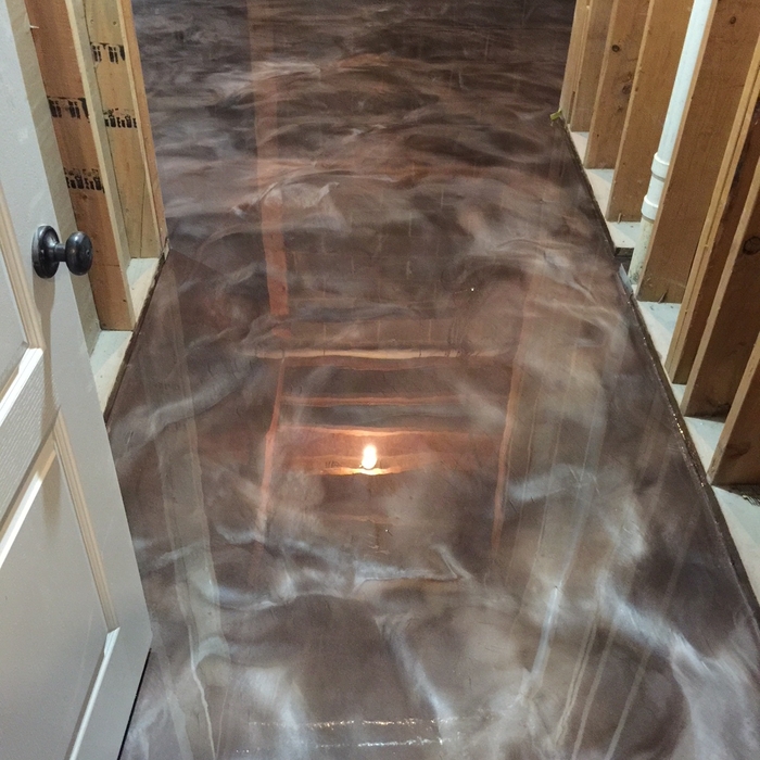 Coffee brown epoxy with pearl highlights