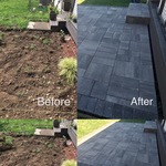 Concrete Set Paver Patio and Step