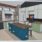 Computer Rendering of Proposed New Kitchen