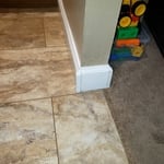Reinstalled and painted baseboard
