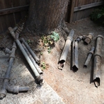 Under house drain pipes