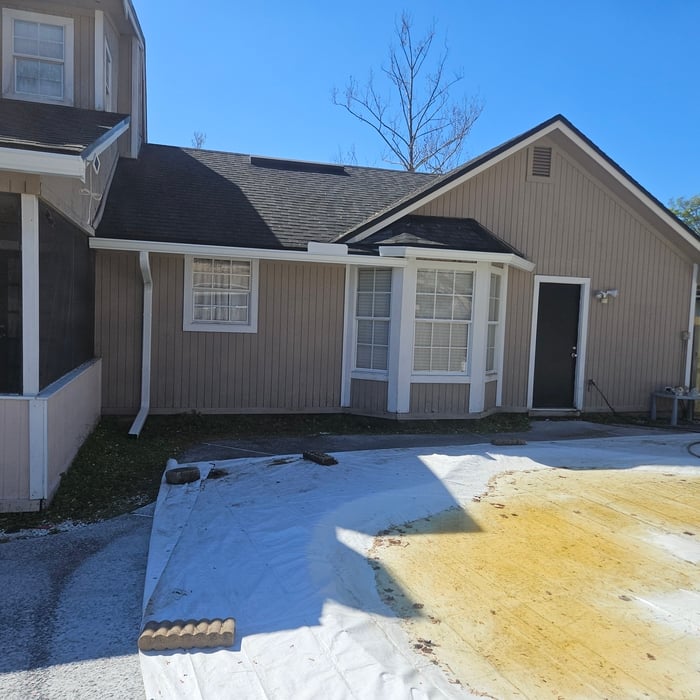 Gutters and fence