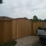Wood fence with top rail