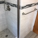 Corner of shower entrance