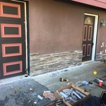 During stone work