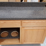 microwave and pet feeding station