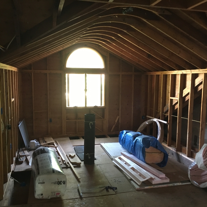 Attic space waiting to be a bedroom.