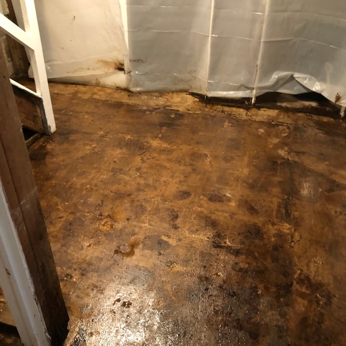 Mastic remover applied