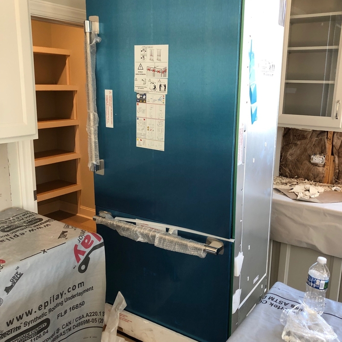 Fridge set in place