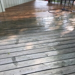 Torch Lake deck strip & stain