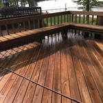 Torch Lake deck strip & stain