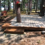 Torch Lake deck strip & stain