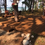 Torch Lake deck strip & stain