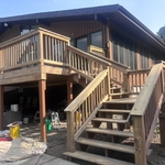 Stain wood fence