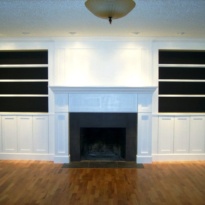 New Mantel and Built-in Book cases