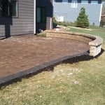 Patio and retaining wall