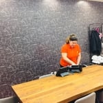 Wiping down phones
