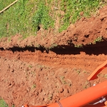 Leach line pipe ditch
