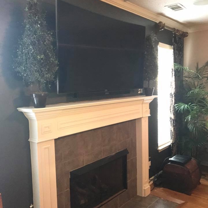 Full motion mounted 70" curve Tv